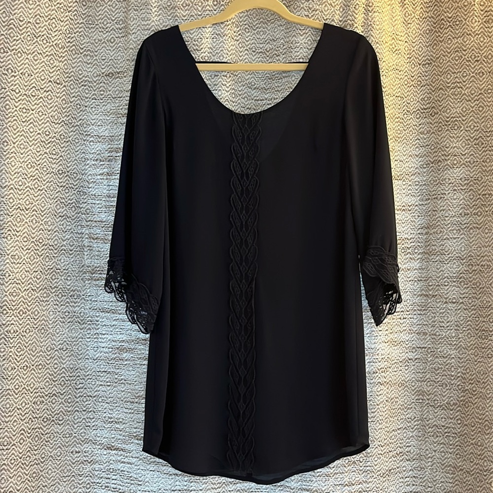 ASTR navy 3/4 length sleeve dress XS